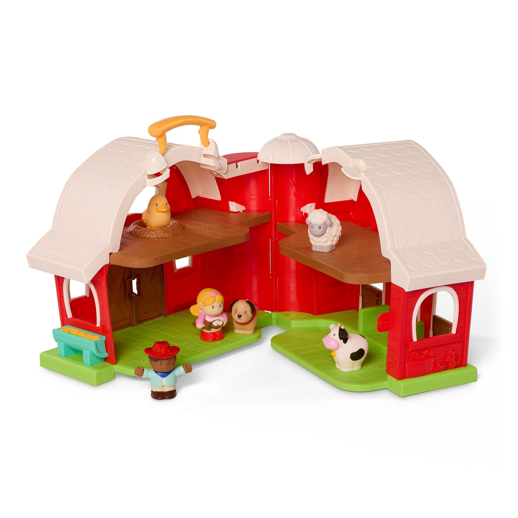 Battat My First Barn Rustic Red Foldable Farm Playset for 18 Months +