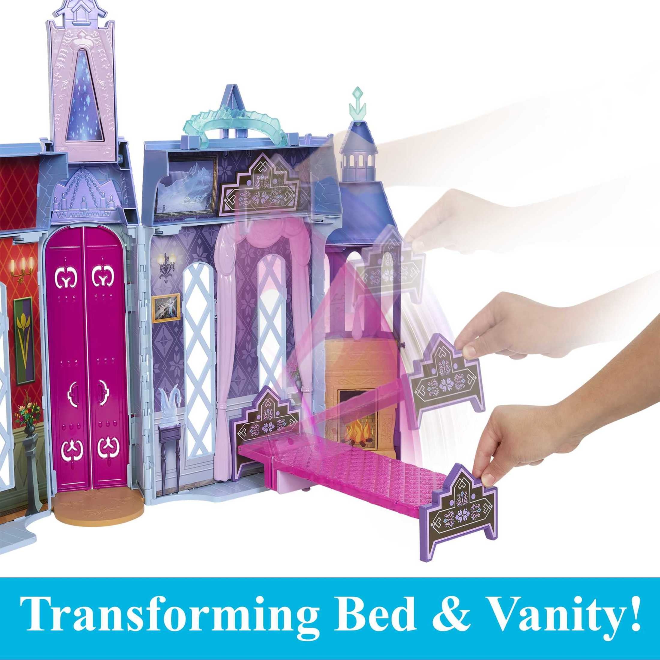 Disney Frozen Arendelle Castle Dollhouse with Elsa Fashion Doll, 4 Play Areas and 15 Accessories
