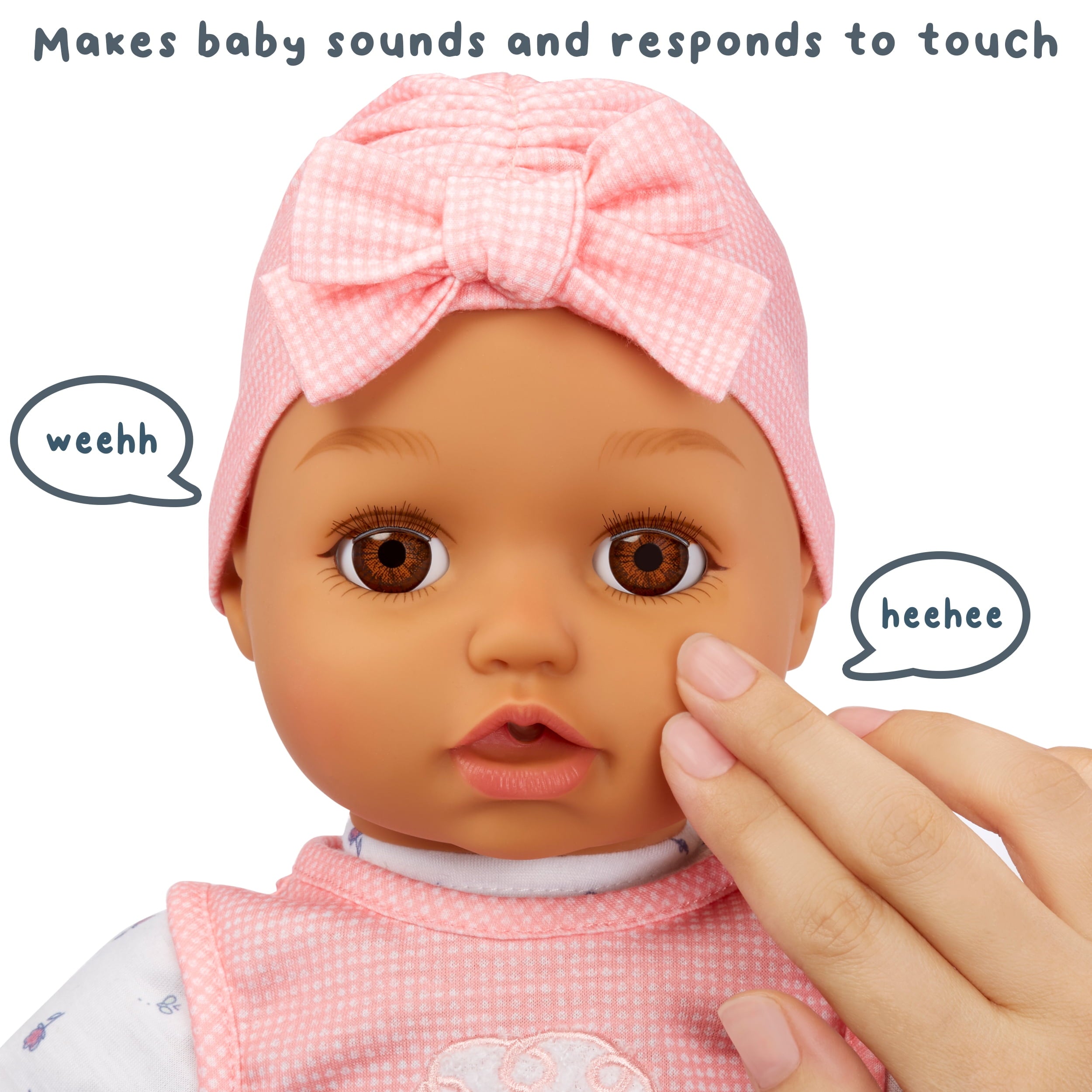 Baby Born My Real Baby Doll Ava, Light Brown Eyes, Soft-Bodied, Kids Ages 3+, Sounds, Drinks & Wets, Cries