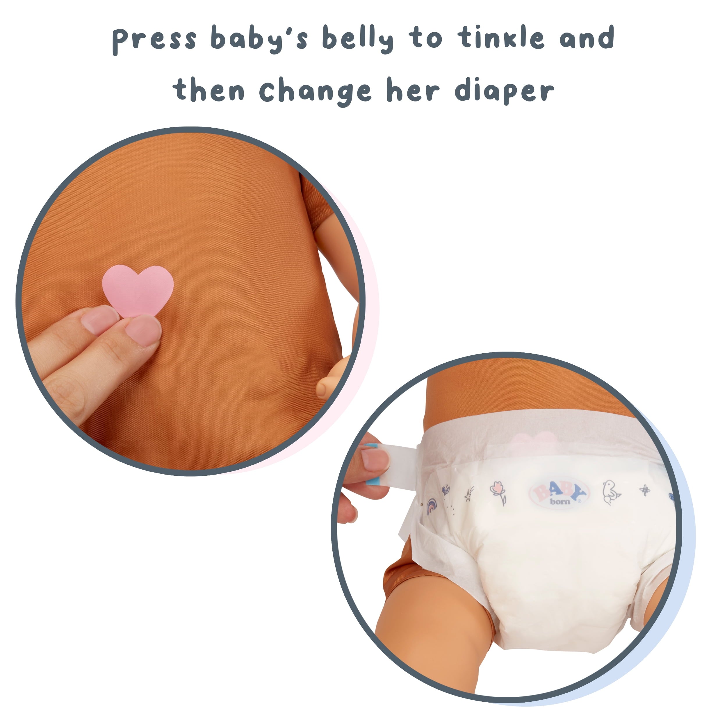 Baby Born My Real Baby Doll Ava, Light Brown Eyes, Soft-Bodied, Kids Ages 3+, Sounds, Drinks & Wets, Cries