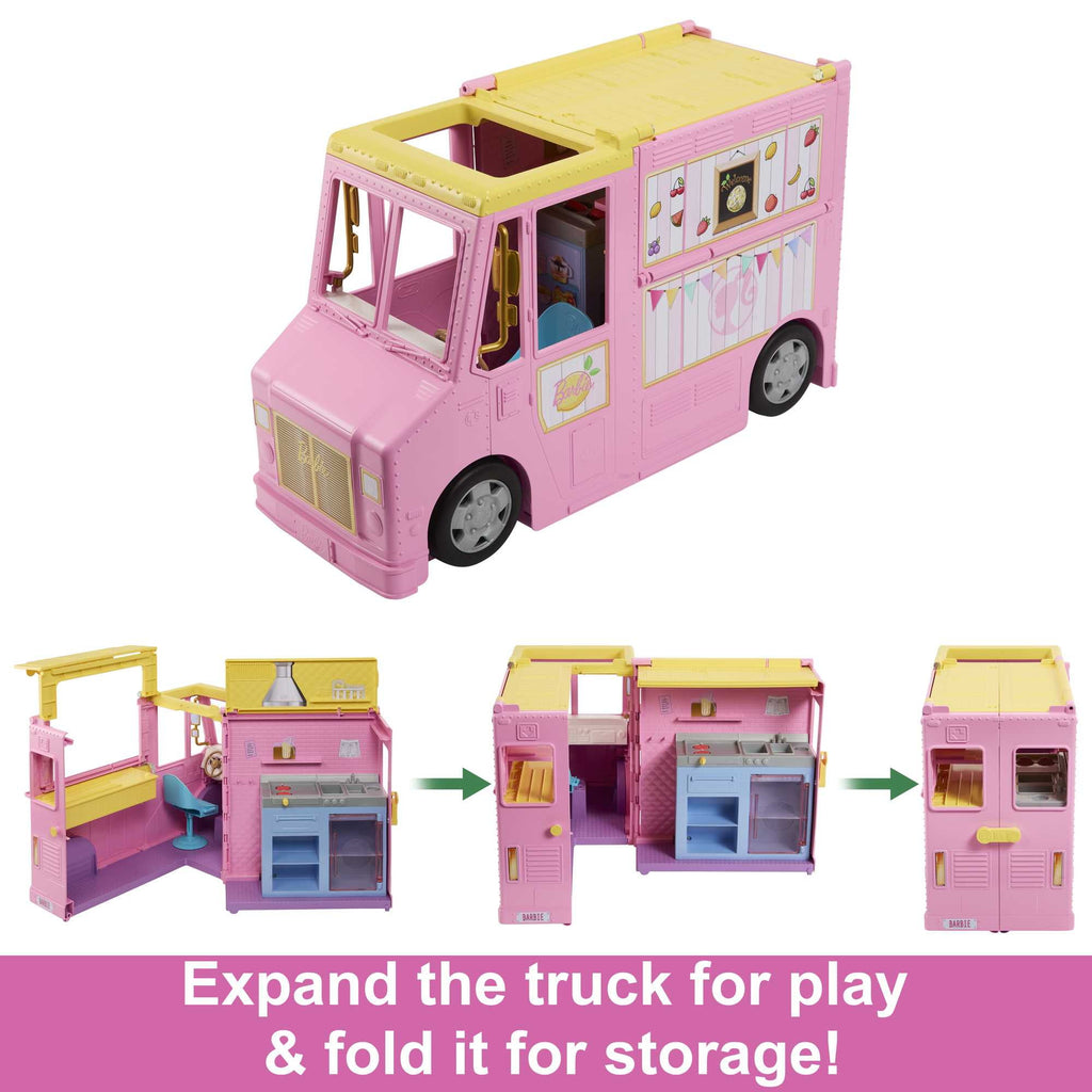 Barbie Sets, Lemonade Truck Playset with Prep & Dining Areas, 25 Pieces [Walmart Exclusive]