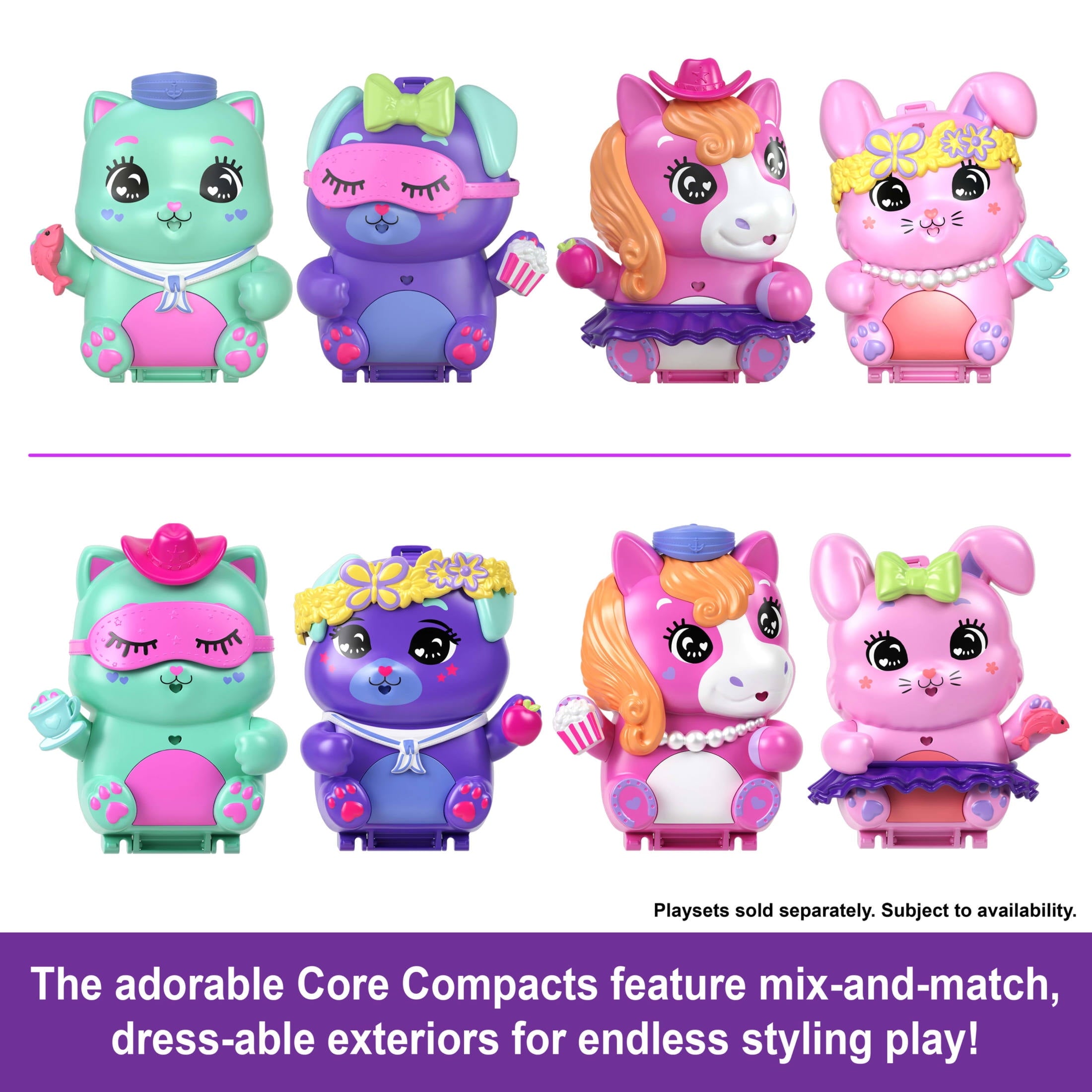 Polly Pocket Sleepover Puppy Compact Playset with 1 Micro Doll, Pet Dogs, Food & Styling Accessories